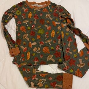 Little Sleepies Leaf and Mushroom Print Pajama Set.